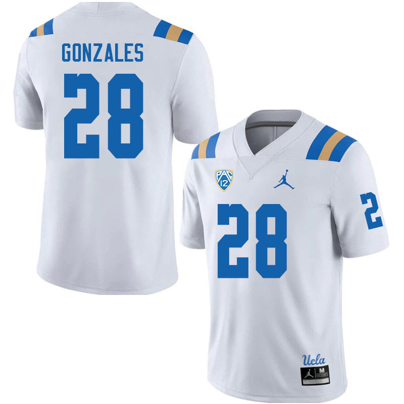 Jordan Brand Men-Youth #28 Josiah Gonzales UCLA Bruins College Football Jerseys Sale-White
